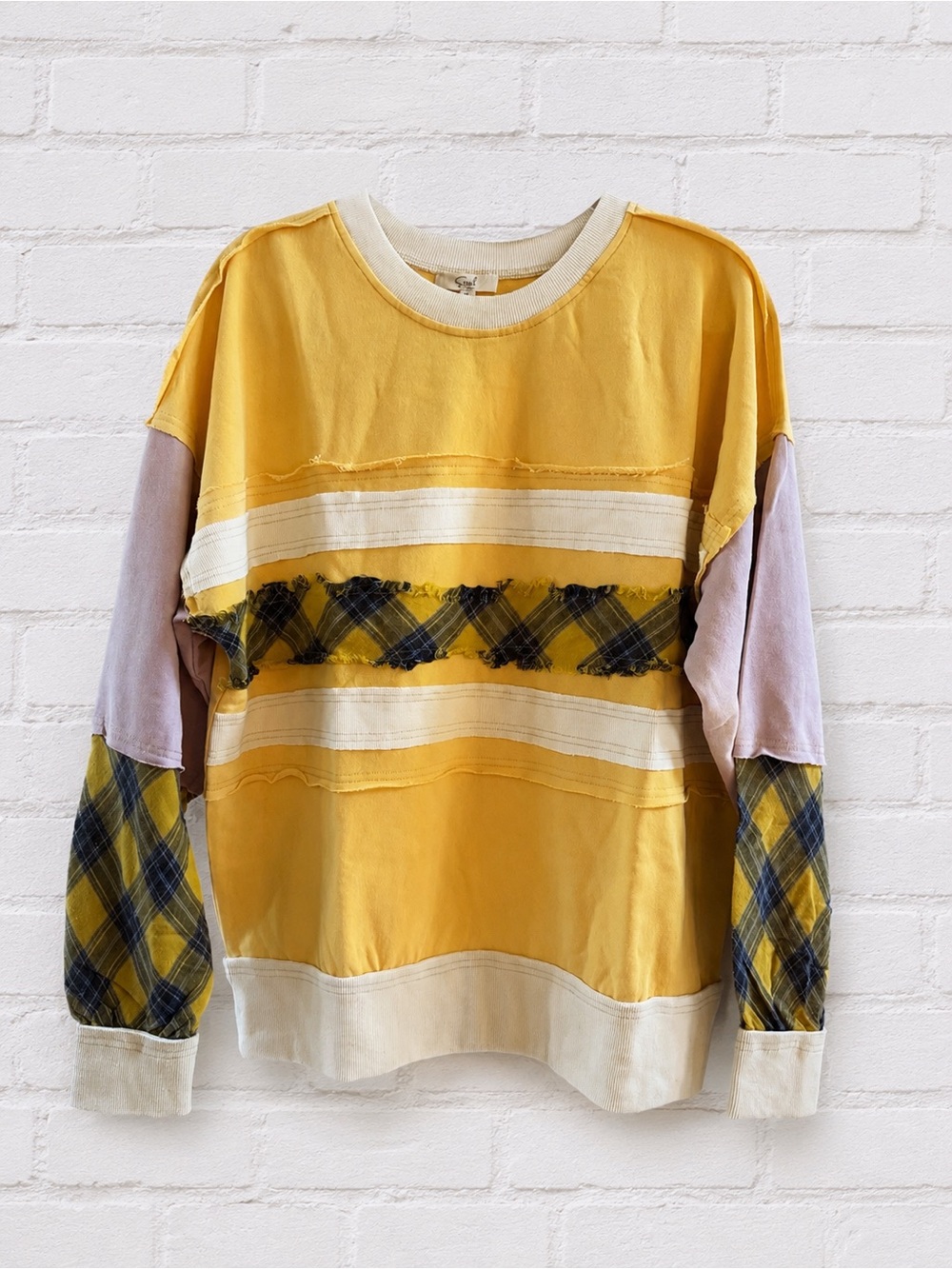Easel NWT Patchwork Sweatshirt - Picture 2 of 6